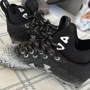 Under Armour Black & Silver Gradient Football Cleats
